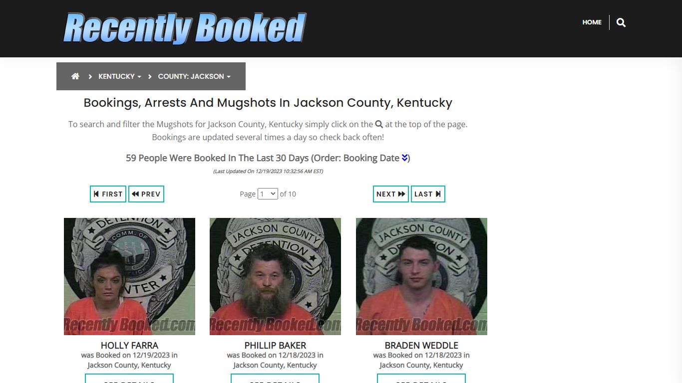 Bookings, Arrests and Mugshots in Jackson County, Kentucky